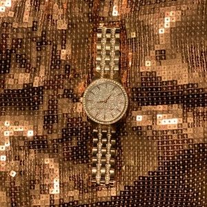 Michael Kors Rose Gold Watch with Crystal Face